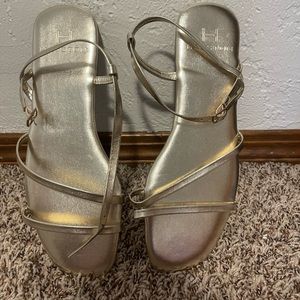 Brand new Halston Gold Sandals